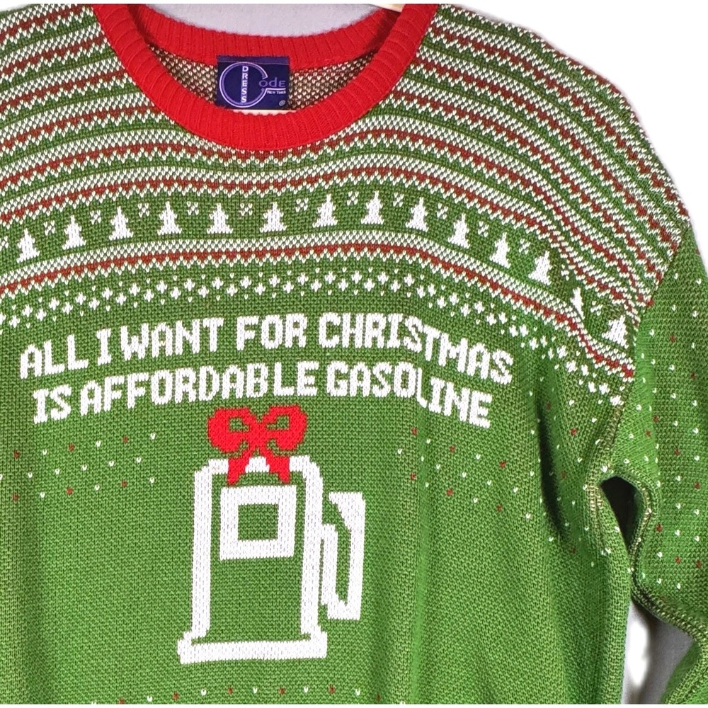 Funny Christmas Sweater Dress Code New York Mens 2XL Affordable Gas Dan Crenshaw